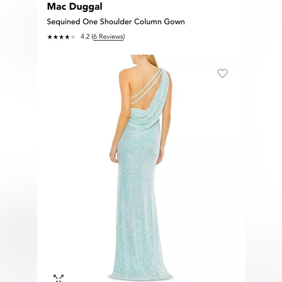 Ieena By Mac Duggal One-Shoulder Sequin Gown - Picture 2 of 12